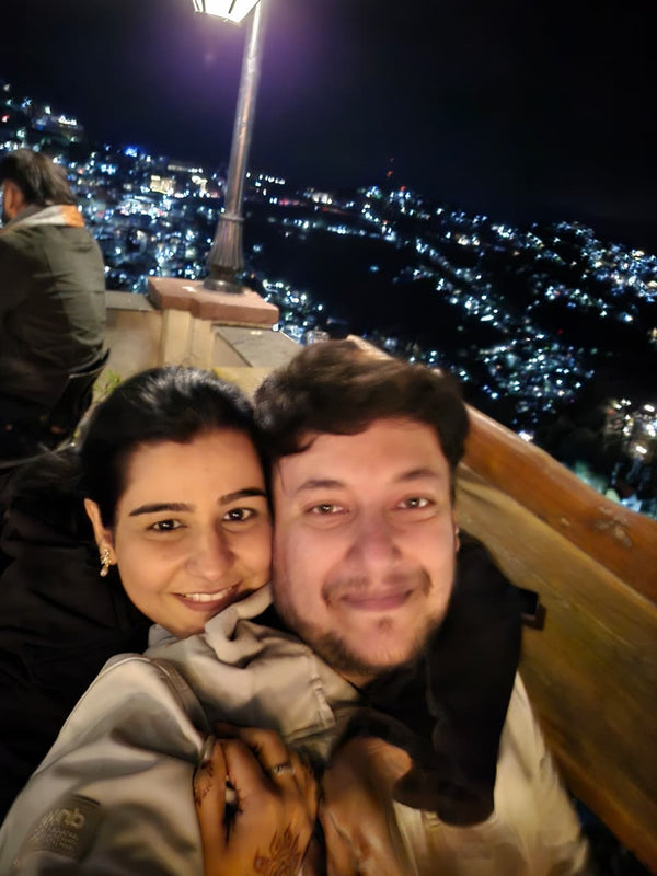 Bhaavya and Bhavic together under city lights