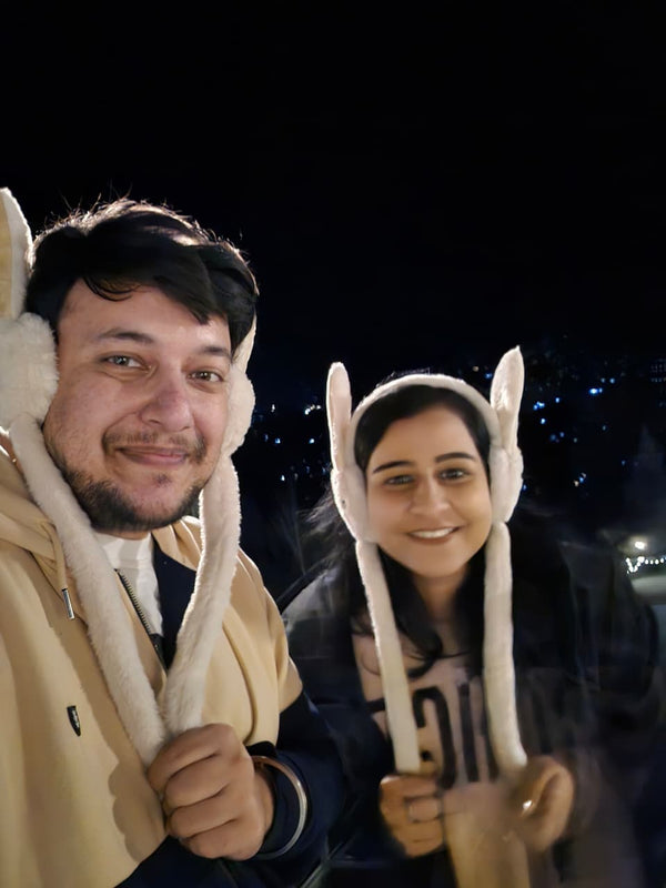 Bhaavya and Bhavic sharing a playful night-time memory